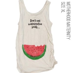 White Maternity tank top, don't eat watermelon seeds, size XL